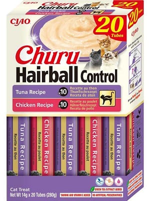 4262365731388.jpg Churu Hairball Varieties multipakk naturaalsed teraviljavabad kassimaius karvapallide ennetamiseks ja väljutamiseks 20 x 14 gr.