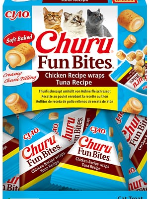 4262365731753.jpg Churu FUN BITES Chicken Recipe wraps Tuna naturaalsed teraviljavabad kassimaiused 8 x 12 gr.