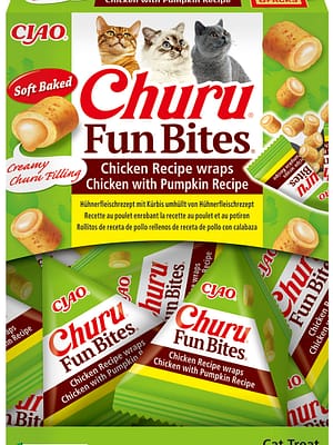 4262365731760.jpg Churu FUN BITES Chicken Recipe wraps Chicken with Pumpkin teraviljavabad ja naturaalsed kassimaiused 8 x 12 gr.