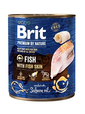 8595602538690.jpg 800 gr. Brit Premium teraviljavaba konservsööt Fish with Fish Skin koertele kalaga