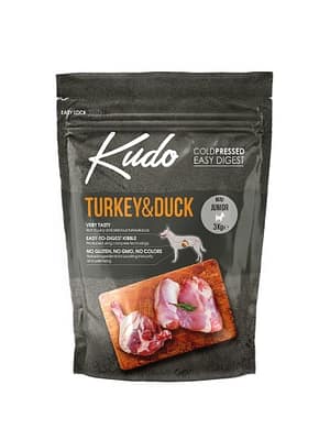 8606109019695.jpg 3 kg. Kudo Turkey & Duck Mini Junior külmpressitud täissööt väikest kasvu kuni aastastele kutsikatele kalkuni & pardilihaga