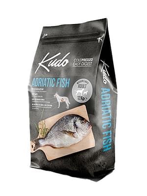 8606109019831.jpg 12 kg. Kudo Adriatic Fish külmpressitud täissööt keskmist ja suurt tõugu täiskasvanud koertele kalaga
