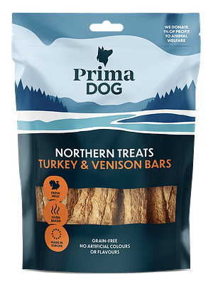 kalkun-hirv 4 kg. PrimaDog teraviljavaba poolpehme maius koertele kalkuni-& hirvelihapulgad