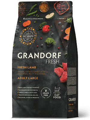 GD-cat-fresh-lamb-and-sweet-potato-adult-large 8 kg. Grandorf Cat Fresh teraviljavaba täissööt täiskasvanud suurt kasvu kassidele värske lambaliha & bataadiga