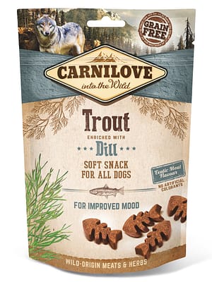 8595602528912.jpg Carnilove Dog Snack pehme teraviljavaba maius koertele forelli & tilliga 200 gr.