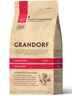GD-Cat-Lamb_Turkey-indoor 8 kg. Grandorf Cat täissööt tubastele täiskasvanud kassidele lamba-ja kalkunilihaga