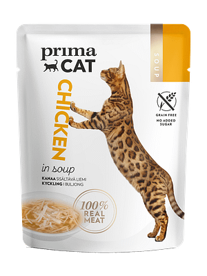 kanasupp 4 x 40 gr. Prima Cat teraviljavaba kanalihapuljong kassidele