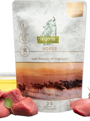 hobuselihast 410 gr. Isergim Roots teraviljavaba monoproteiiniga konservsööt täiskasvanud koertele hobuselihast