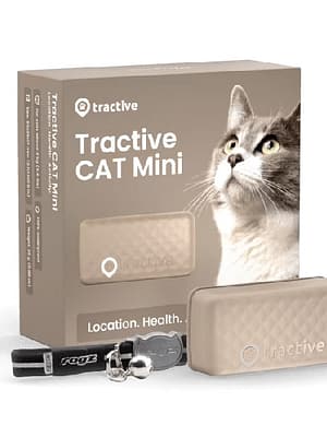 cat mini pruun Tractive GPS Cat Mini positsioneerimisseade kassidele koos kaelarihmaga (helepruun)