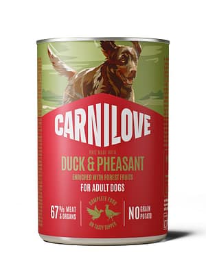 8595602582853.jpg 400 gr. Carnilove teravilja-ja kartulivaba pasteet täiskasvanud koertele pardi-& faasanilihaga