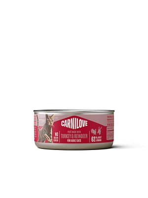 8595602582907.jpg 100 gr. Carnilove teraviljavaba konservsööt täiskasvanud kassidele kalkuni-& põhjapõdralihaga