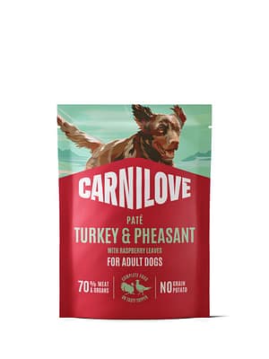 8595602583652.jpg 300 gr. Carnilove teravilja-ja kartulivaba pasteet täiskasvanud koertele kalkuni-& faasanilihaga ning vaarikalehtedega