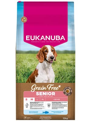 eukanuba-grain-free-small-medium-senior-ocean-fish-dog-food-v6ze 3 kg. Eukanuba teraviljavaba täissööt väikest-ja keskmist kasvu seniorkoertele ookeanikalaga