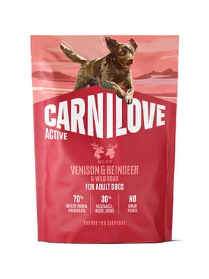 8595602581184.jpg 1,5 kg. Carnilove Active teravilja-ja kartulivaba täissööt täiskasvanud koertele hirve-, põhjapõdra & metssealihaga