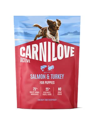 8595602581344.jpg 1,5 kg. Carnilove Active teravilja-ja kartulivaba täissööt kutsikatele lõhe & kalkunilihaga