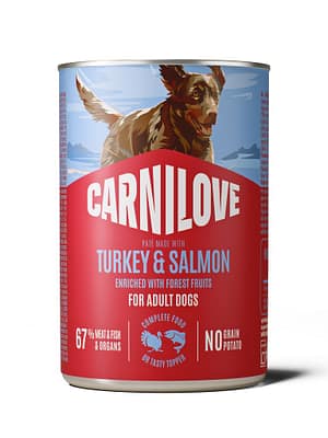 8595602582839.jpg 400 gr. Carnilove teravilja-ja kartulivaba pasteet täiskasvanud koertele kalkuniliha & lõhega