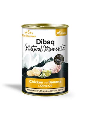 dibaq-natural-moments-adult-chicken-with-banana 380 gr. Dibaq Natural Moments 5 Star teraviljavaba konservsööt täiskasvanud koertele kanaliha & banaaniga