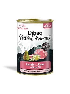 dibaq-natural-moments-adult-lamb-with-pear 380 gr. Dibaq Natural Moments 5 Star teraviljavaba konservsööt täiskasvanud koertele lambaliha & pirniga