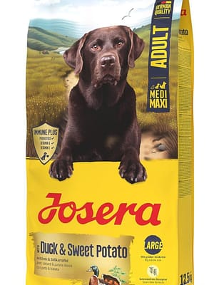 josera-medi-maxi-duck-sweet-potato-12-5-kg 12,5 kg. Josera teraviljavaba täissööt keskmist-ja suurt kasvu täiskasvanud koertele pardiliha & maguskartuliga