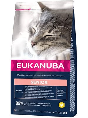 10105.jpg 2 kg. Eukanuba Senior täissööt üle 7-aastastele kassidele kana-ja kalkunilihaga