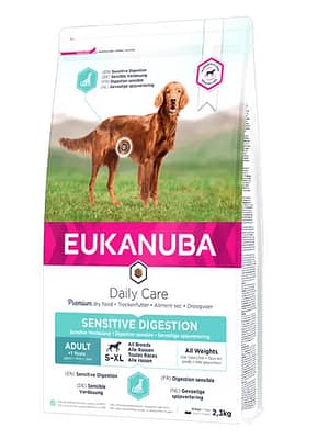 10254.jpg 12 kg. Eukanuba Adult S-XL täissöööt igas suuruses tundliku seedimisega täiskasvanud koertele kana-& kalkunilihaga