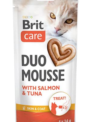 Brit Care Creamy Duo Mousse with Salmon and Tuna kreemijas maius kassile 4 x14gr.