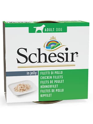 9100.jpg 150 gr. Schesir märgtoit täiskasvanud koertele kanafilee tarretises