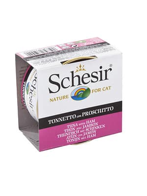 9105.jpg Schesir Complete Nutrition konservsööt täiskasvanud kassidele tuunikala & sink tarretises 85 gr.