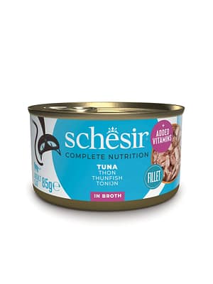 9107.jpg Schesir Complete Nutrition konservsööt täiskasvanud kassidele tuunikala puljongis 85 gr.