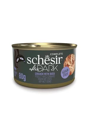 L-00696.jpg Schesir After Dark teraviljavaba konservsööt täiskasvanud kassidele kana-& pardiliha puljongis 80 gr.