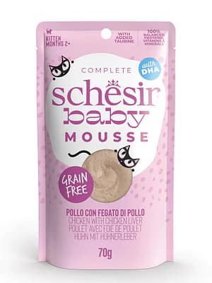 L-00716.jpg Schesir Baby Cat teraviljavaba märgtoit vahuna kassipoegadele kanaliha & kanamaksaga 70 gr.