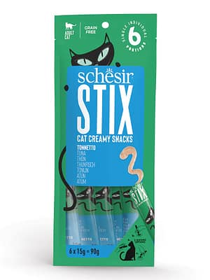 L-00722.jpg Teraviljavaba maius vahuna täiskasvanud kassidele Schesir STIX tuunikalaga 6 x 15 gr.