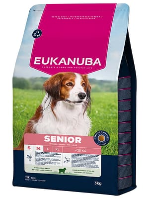 L-01239.jpg 3 kg. Eukanuba Senior S-M täissööt väikest- ja keskmist kasvu seeniorkoertele lambaliha & riisiga