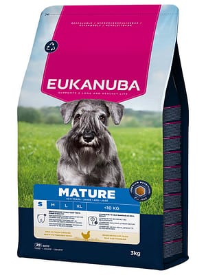 L-01334.jpg 3 kg. EUKANUBA Mature S täissööt kanalihaga väikest kasvu koertele vanusest 8+ aastat