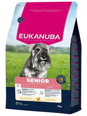 L-01344.jpg 3 kg. Eukanuba Senior S täissööt väikest kasvu üle 11 aastastele koertele kanalihaga