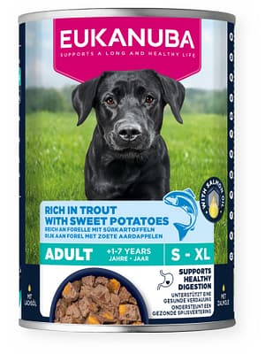 L-01442.jpg 400 gr. Eukanuba teraviljavaba konservsööt täiskasvanud koertele forelli & bataadiga
