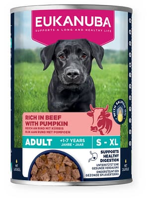 L-01443.jpg 400 gr. Eukanuba teravilja-ja kartulivaba konservsööt täiskasvanud koertele kana-ning veiseliha & kõrvitsaga