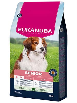 L-01630.jpg 12 kg. Eukanuba Senior S-M täissööt väikest-ja keskmist kasvu seeniorkoertele lambaliha & riisiga