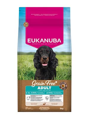 L-01632.jpg 3 kg. Eukanuba S-XL teraviljavaba täissööt igas suuruses täiskasvanud koertele hirvelihaga