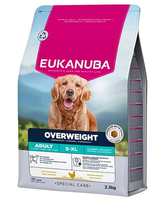 L-01633.jpg 2.3 kg. Eukanuba Overweight S-XL täissööt igas suuruses kaaluprobleemidega koertele kana-& kalkunilihaga