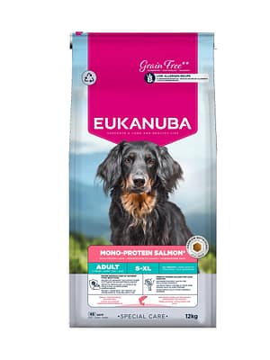 L-01639.jpg 12 kg. Eukanuba Adult S-XL Mono-Protein ühe valgu baasil teraviljavaba täissööt igas suuruses täiskasvanud koertele lõhega