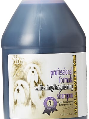 samp #1 All Systems Professional Formula Whitening Shampoo valgendav ja värvi kirgastav šampooni konsentraat koertele ja kassidele 3.78 L.