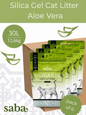 14745010489072.jpg 30L./12, 6 kg. SABA Aloe Vera lõhnaline silikageelist kassiliiv (6 x 5l.)