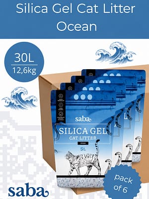 14745010489089.jpg 30 L./12,6 kg. SABA ookeanilõhnaline silikageelist kassiliiv (6 x 5l.)