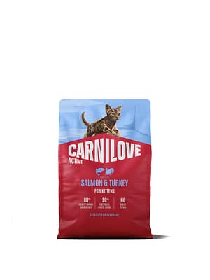 8595602581504.jpg 2kg. Carnilove Active Kitten teravilja-ja kartulivaba täissööt kassipoegadele lõhe & kalkunilihaga
