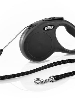 11781.jpg 5 m. Flexi New Classic musta värvi nöörrihm, suurus S (max. kaal 12 kg.)