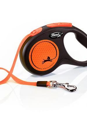 21239.jpg 5 m. Flexi New Neon neoonoranž lintrihm, suurus S (max. kaal 15 kg.)