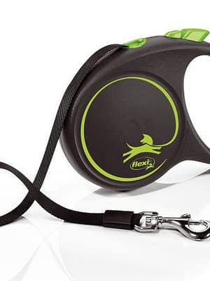 21469.jpg 5 m. Flexi Black Design must/roheline lintrihm, suurus L (max. kaal 50 kg.)