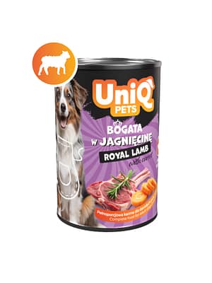 5903843431787.jpg 375 gr. UniQ Pets Royal Lamb teraviljavaba monoproteiiniga/lammas konservsööt täiskasvanud koertele