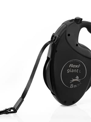 L-01216.jpg 8 m. Flexi Giant Black Edition musta värvi ekstra tugev lintrihm, suurus L (max. kaal 50 kg.)